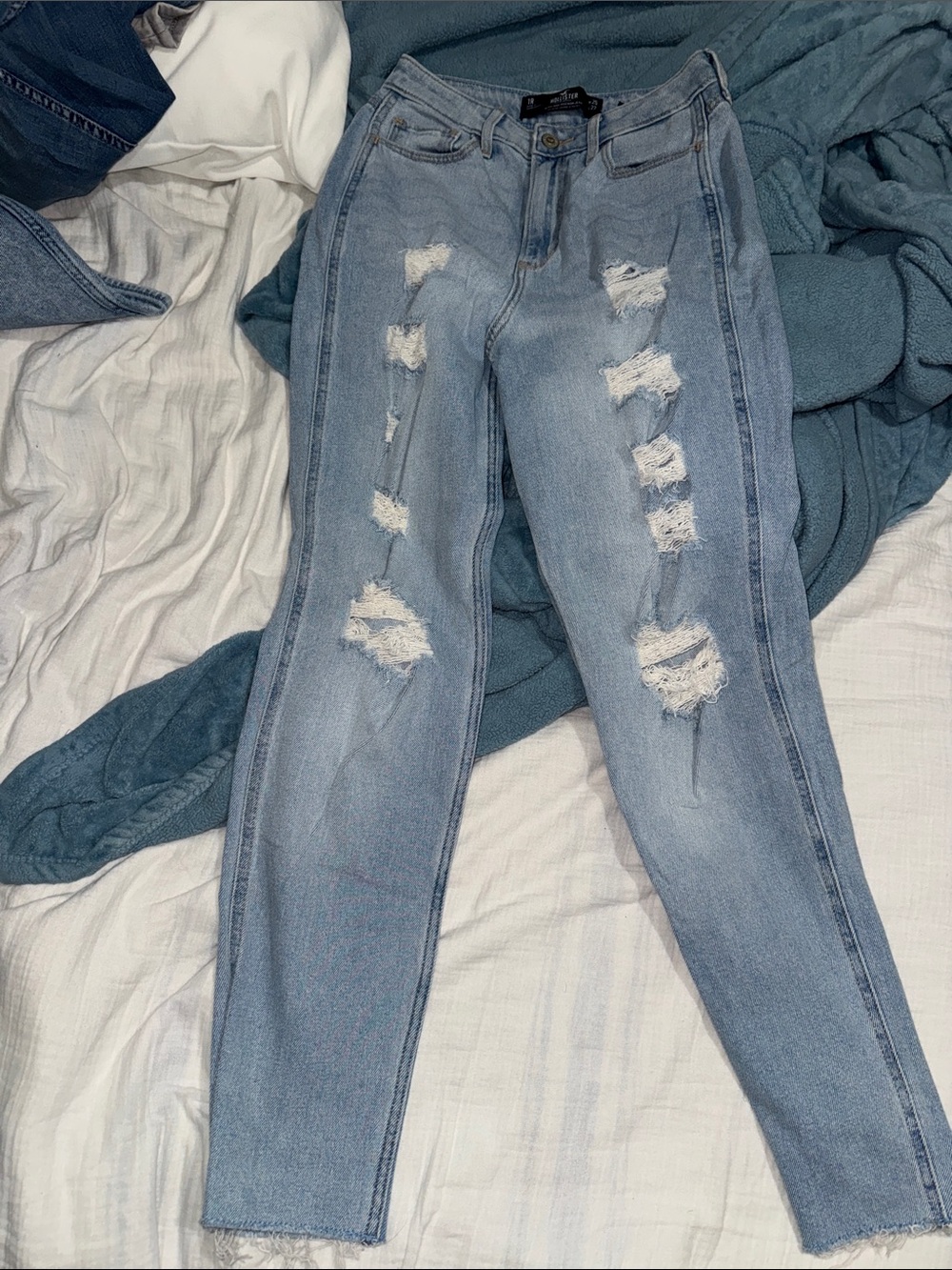 Hollister Light Blue Distressed Skinny Jeans